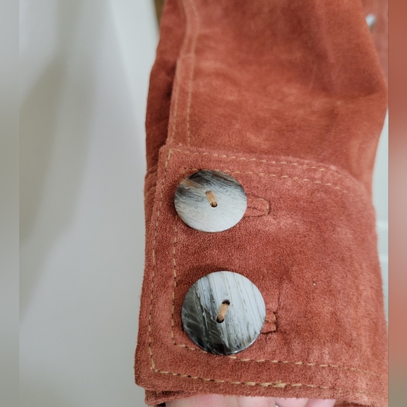Genuine suede leather rust blazer jacket - Picture 7 of 8